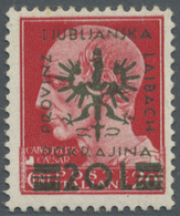 ** Dt. Besetzung II WK - Laibach: 1944, 20 L Auf 20 C Karmin Mit KOPFSTEHENDEM WASSERZEICHEN Postfrisch - Bezetting 1938-45