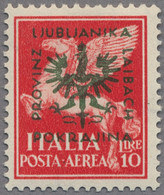 ** Dt. Besetzung II WK - Laibach: 1944, "Flugpostmarken Mit Aufdruck", Tadellos Postfrisch, Meist Altsi - Occupazione 1938 – 45