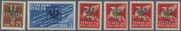 ** Dt. Besetzung II WK - Laibach: 1944, 6 Flugpostmarken Von Italien Mit Aufdruckfehlern, Dabe Nr. 23 I - Occupation 1938-45