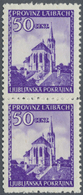 ** Dt. Besetzung II WK - Laibach: 1945, Ansichten 50 C Violett Mit Sehr Seltenem Plattenfehler: Schatte - Occupazione 1938 – 45