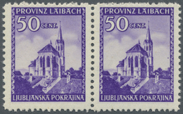 ** Dt. Besetzung II WK - Laibach: 50 C. "Farbstrich Rechts Vom Kirchturm". Extrem Seltene Abart In Best - Occupation 1938-45
