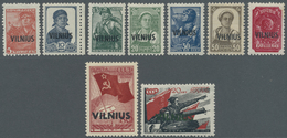 ** Dt. Besetzung II WK - Litauen: 1941, Freimarken Und Sondermarken 5 K Bis 1 R Mit Aufdruck "VILNIUS" - Occupation 1938-45