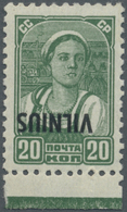 ** Dt. Besetzung II WK - Litauen: 1941, 2 K Grün, Mit Kopfstendem Aufdruck „VILNIUS” Vom Unterrand, Pos - Occupation 1938-45