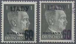 ** Dt. Besetzung II WK - Russland - Ljady: 1941, 60 K Auf 1 Pf Hitlerausgabe In Beiden Aufdruckfarben P - Bezetting 1938-45