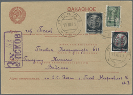 Br Dt. Besetzung II WK - Russland - Pleskau (Pskow): 1941, 20 Kop. Auf 1 Pfg. Schwarz Einmal Mit Schwar - Bezetting 1938-45