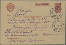 GA Dt. Besetzung II WK - Russland - Pleskau - Ganzsachen: 1941, 60 Kop. Braurot Ganzsachenumschlag Mit - Occupation 1938-45