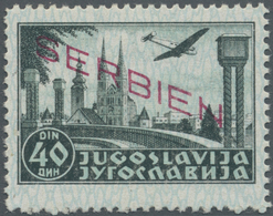 ** Dt. Besetzung II WK - Serbien: 1941, Flugpost: Neuauflagen Der Flugpostmarken Von Jugoslawien, 40 Di - Occupation 1938-45