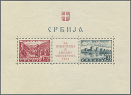 ** Dt. Besetzung II WK - Serbien: 1941, Blockausgaben "Hilfe Für Die Geschädigte Bevölkerung Der Stadt - Occupazione 1938 – 45