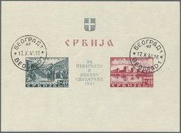 O Dt. Besetzung II WK - Serbien: 1941, Block 1 Gezähnt Und Block 2 Geschnitten, Einwandfreie Erhaltung - Bezetting 1938-45