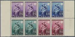 ** Dt. Besetzung II WK - Serbien: 1942, "Für Die Armen", Marken Des Herzstückes Je Mit Stecherzeichen U - Bezetting 1938-45