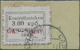 Brfst Dt. Besetzung II WK - Ukraine - Sarny: 1941, 3 Krb. Mit Rotem Aufdruck, Gestempelt Auf Kleinem Brief - Bezetting 1938-45
