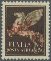 ** Dt. Besetzung II WK - Zante: 1943, 50 C. Flugpostmarke Mit Kopfstehendem Aufdruck In Rot, Postfrisch - Occupazione 1938 – 45