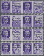 ** Dt. Besetzung II WK - Zara: 1943, 50 C Blauviolett In 4 Waager. 4er-Streifen Mit Den Typen I/I/II/II - Occupazione 1938 – 45