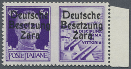 * Dt. Besetzung II WK - Zara: 1943, 50 C. Mit Propaganda-Nebenfeld Marine In Type II Mit Klarem Doppel - Bezetting 1938-45