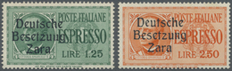 ** Dt. Besetzung II WK - Zara: 1943, 1,25 Lire Eilmarken Von Italien Mit Aufdruck Mit Dem Plattenfehler - Occupazione 1938 – 45