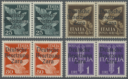 ** Dt. Besetzung II WK - Zara: 1943, Flugpostmarke Mit Aufdruck, 25 C., 50 C., 80 C. Und 1 Lire Als Pos - Occupazione 1938 – 45