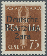 ** Dt. Besetzung II WK - Zara: 1943, Flugpost 75 C Gelbbraun "Deutsche Besetzung Zara", Type II Mit Set - Occupation 1938-45