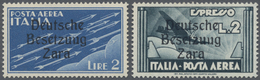 **/* Dt. Besetzung II WK - Zara: 1943, 2 Lire Flugpostmarke Und 2 Lire Flugpost-Eilmarke, Beide Mit Dem A - Bezetting 1938-45