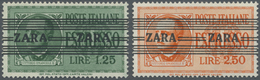 ** Dt. Besetzung II WK - Zara: 1943, 1,25 Lire Eilmarken Mit Neuem Aufdruck In Type V Und Iv Auf Einer - Occupation 1938-45