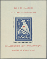 ** Dt. Besetzung II WK - Private Ausgaben: FRANZ. LEGION: Eisbärblock Postfrisch Mit Dem Plattenfehler - Occupazione 1938 – 45