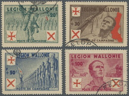 O Dt. Besetzung II WK - Private Ausgaben: 1942/1943, Wallonische Legion Vier Werte Komplett Mit Gefäll - Bezetting 1938-45