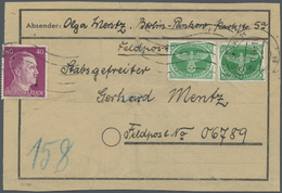 Br Feldpostmarken: 1944, FELDPOSTPÄCKCHEN-ZULASSUNGSMARKE Für Weihnachtspäckchen In Grün, 2x Mit 40 Pfg - Altri & Non Classificati