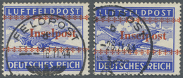 O Feldpostmarken: 1944, Kreta, "Inselpost"-Aufdruck, Zwei Gut Gezähnte Gestempelte Marken Mit FP-Norms - Andere & Zonder Classificatie