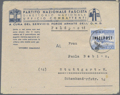 Br Feldpostmarken: 1944, Durchstochene Inselpost-Zulassungsmarke Mit Fettem Aufdruck, Mit FP-Normstempe - Autres & Non Classés