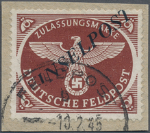 Brfst Feldpostmarken: 1945, Agramer Aufdruck In Schwarzblauer Farbe Auf Päckchenzulassunngsmarke Gezähnt A - Other & Unclassified