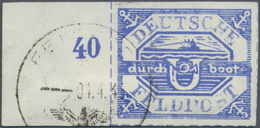 O Feldpostmarken: 1945, U-Boot Hela Blau Auf Kabinett-Briefstück Mit Feldpost-Normstempel "---04.4.45" - Andere & Zonder Classificatie