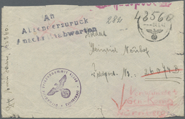 Br Feldpost 2. Weltkrieg: 1942, Afrika, Roter Palmenstempel Auf Briefinhalt Und Rückseitig Auf Feldpost - Other & Unclassified