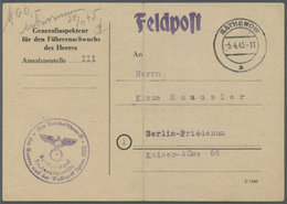 Br Feldpost 2. Weltkrieg: 1945 (5.4.), RATHENOW, "Der Reichsführer Der SS (III) / Ergänzungsstelle Des - Altri & Non Classificati