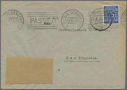 Br Zensurpost: 1946, "U.S. CIVIL CENSORSHIP BERLIN - PASSED", Schwarzer Maschinenstempel Vorderseitig A - Other & Unclassified