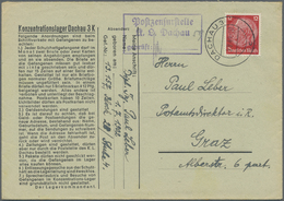 Br KZ-Post: 1940/1941, Drei Belege Aus Dem Konzentrationslager Dachau Mit Verschiedenen Aufdrucken Des - Covers & Documents