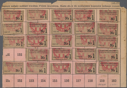 Br KZ-Post: Ghetto Siedlce: 1941, Kartoffel-Bezugskarte Mit Beidseitig 39 Kartoffelabschnitt-Coupons (j - Lettres & Documents