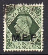 BOIC, Middle East Forces 1943-7 9d 13½mm Overprint On GB, Used, SG M17 (A) - Britse Bezetting MEF