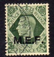 BOIC, Middle East Forces 1943-7 9d 13½mm Overprint On GB, Used, SG M17 (A) - Ocu. Británica MEF