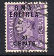BOIC, BMA Eritrea 1948-9 30c On 3d Overprint On GB, Used, SG E5 (A) - Eritrée