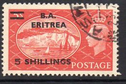 BOIC, BA Eritrea 1951 5s. On 5/- Overprint On GB, Used, SG E31 (A) - Eritrea