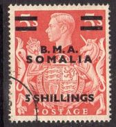 BOIC, BMA Somalia 1948 5s. On 5/- Overprint On GB, Used, SG S20 (A) - Somalië