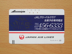 Japon Japan Free Front Bar, Balken Phonecard - 110-4792 / JAL - Avions