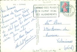 FRANCE N°1233 T2 Roulette S/cp De CARNAC 1962 .TB. - Briefe U. Dokumente