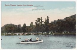 Boating On The Thames, London Ontario Canada C1910s Old Vintage Postcard M8497 - Londen