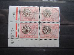 VEND BEAUX TIMBRES PREOBLITERES EN BLOC DE 4 COIN DATE N° 139 , XX !!! - Vorausentwertungen