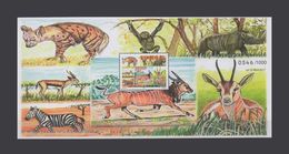 SENEGAL FAUNE ANIMAUX PARC NATIONAL SINGE SINGES ANTILOPE ZEBRE RHINOCEROS HYENE HYENES 2017 S/S BLOC (ULTRA RARE) MNH - Rhinoceros