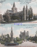 2  CPA D' ANGLETERRE - ROCHESTER - CATHEDRAL - JUBILEE MEMORIAL And CASTLE  1907 - Rochester