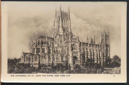 °°° 7846 - NY - NEW YORK - THE CATHEDRAL OF ST. JOHN THE DIVINE - 1960 With Stamps °°° - Kerken