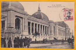 1919 ? - Timbre De Yunnanfou Sur  Carte Postale Hanoi  Vers Paris -  Vue Musée Commercial De Hanoi - Brieven En Documenten