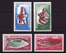 Benin Dahomey 1968 Olympic Games Mexico City Stadium Sculpture Art Sports Architecture Stamps MNH SC C85-C88 Mi 360-363 - Verano 1968: México