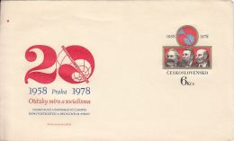 5903FM- KARL MARX, FRIEDRICH ENGELS, VLADIMIR LENIN, PEACE AND SOCIALISM, COVER STATIONERY, 1978, CZECHOSLOVAKIA - Buste